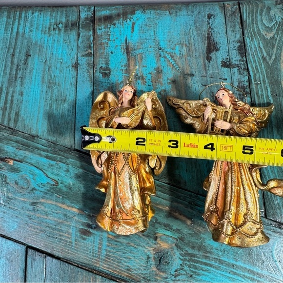 Vintage Angel Gold Christmas Tree Ornaments - Picture 3 of 12
